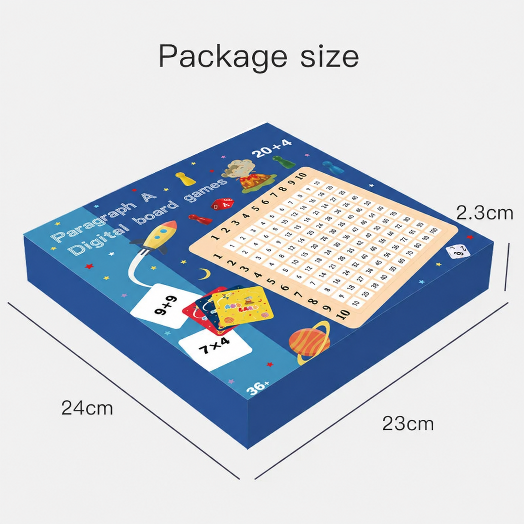 Starter math game package measuring 24 by 23 by 2.3 cm