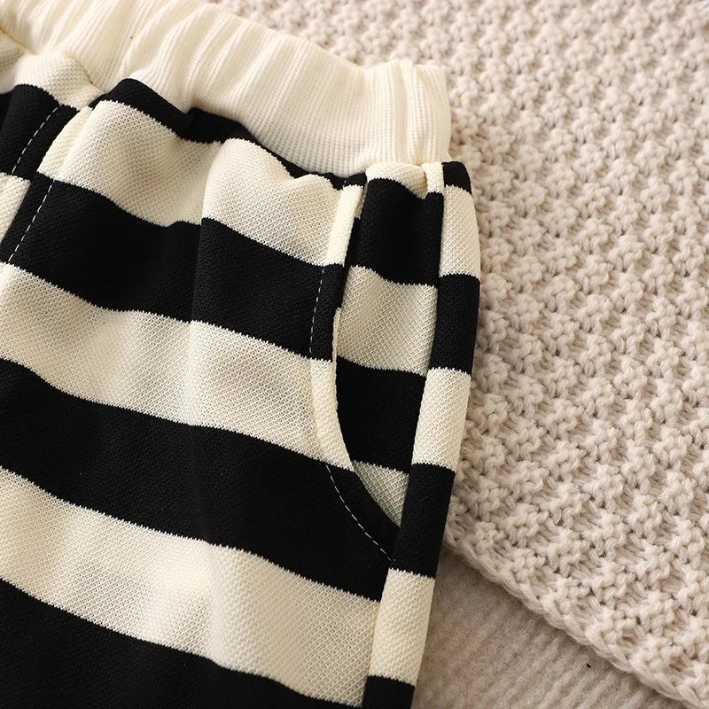 Close-up of the striped shorts&