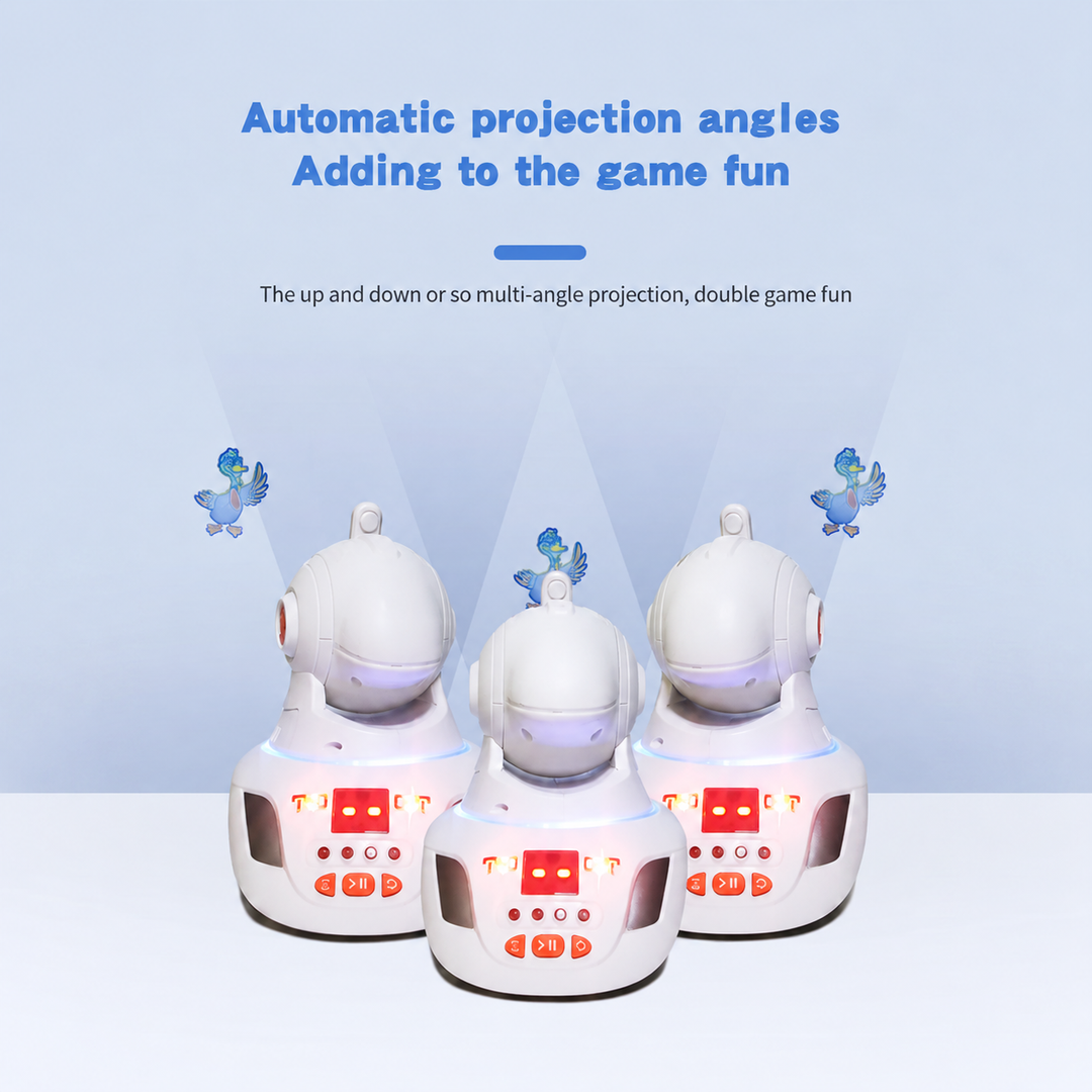 Diagram showing the tabletop projector head tilted to different projection angles.