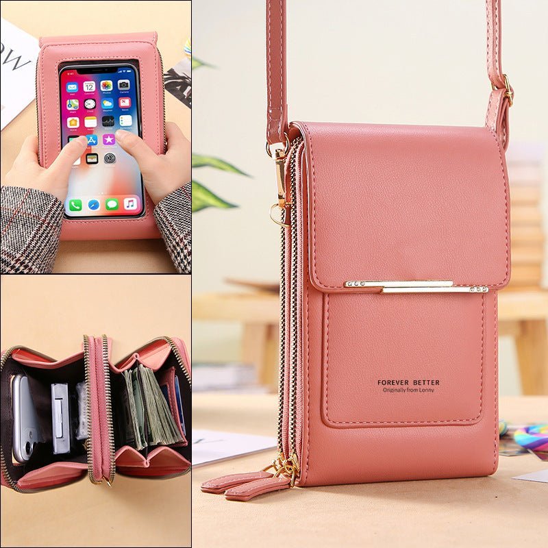 Talia Phone Crossbody Pouch Pu Leather Zipper Bag Product Image 02