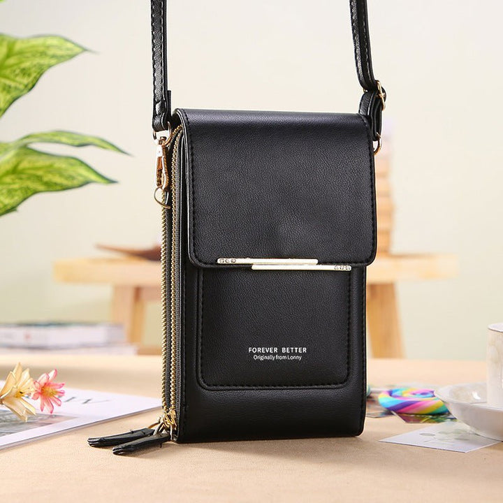 Talia Phone Crossbody Pouch Pu Leather Zipper Bag Product Image 04