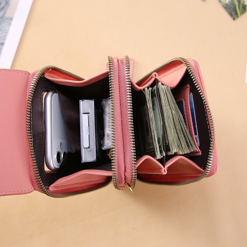 Talia Phone Crossbody Pouch Pu Leather Zipper Bag Product Image 06