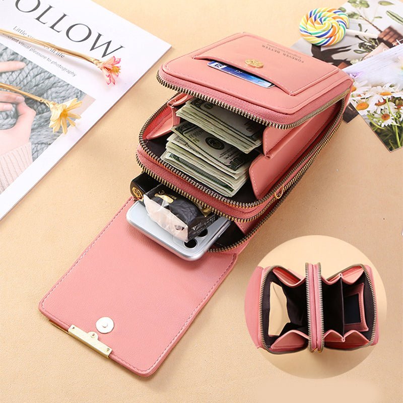 Talia Phone Crossbody Pouch Pu Leather Zipper Bag Product Image 08