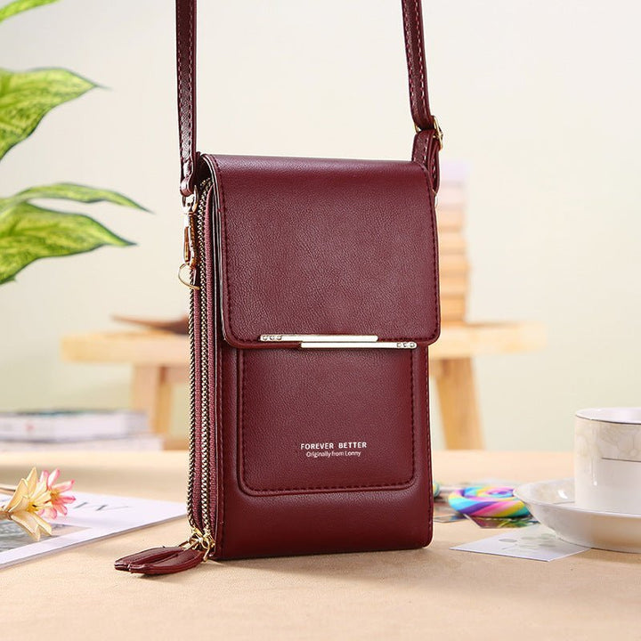 Talia Phone Crossbody Pouch Pu Leather Zipper Bag Product Image 13