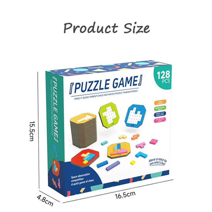 Puzzle box dimensions of 16.5 cm wide, 15.5 cm tall, and 4.8 cm deep