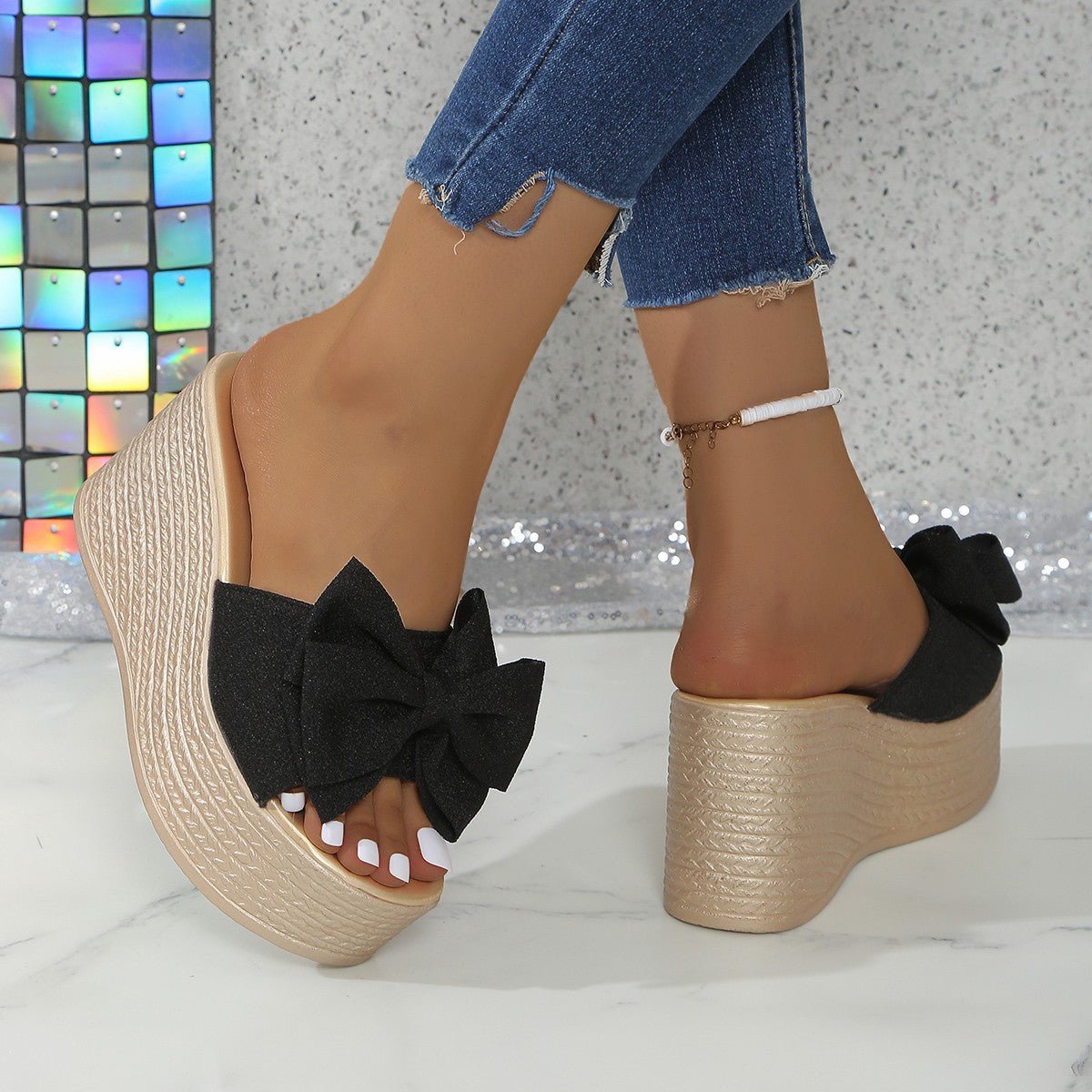 Tessa Platform Wedge Sandals Open Toe Flatform Heel Product Image 05