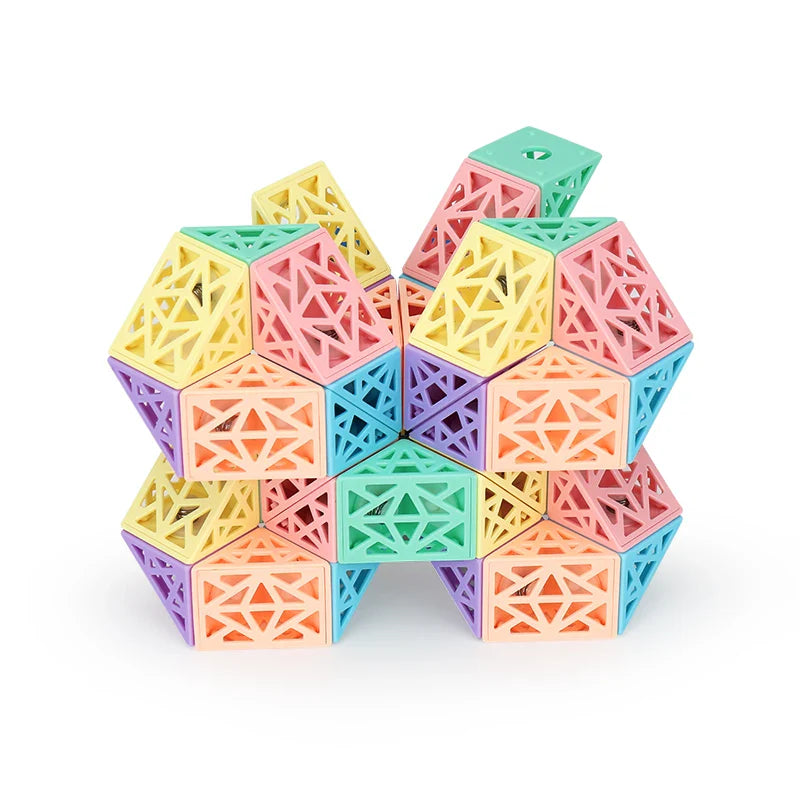 36-piece building toy folded into a compact geometric form