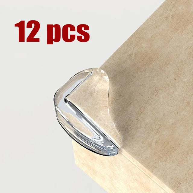 12-piece corner protector option shown with a clear cover fitted to a wood-toned corner