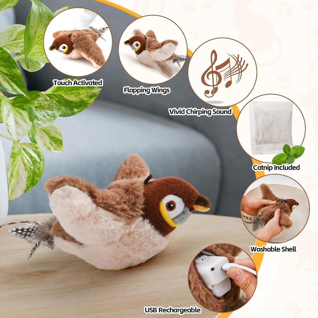 Twirlywing Rechargeable Chirping Bird Cat Toy Product Image 02