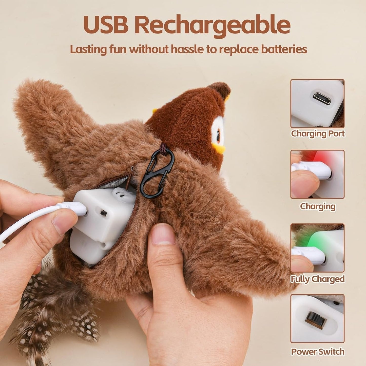 Twirlywing Rechargeable Chirping Bird Cat Toy Product Image 05