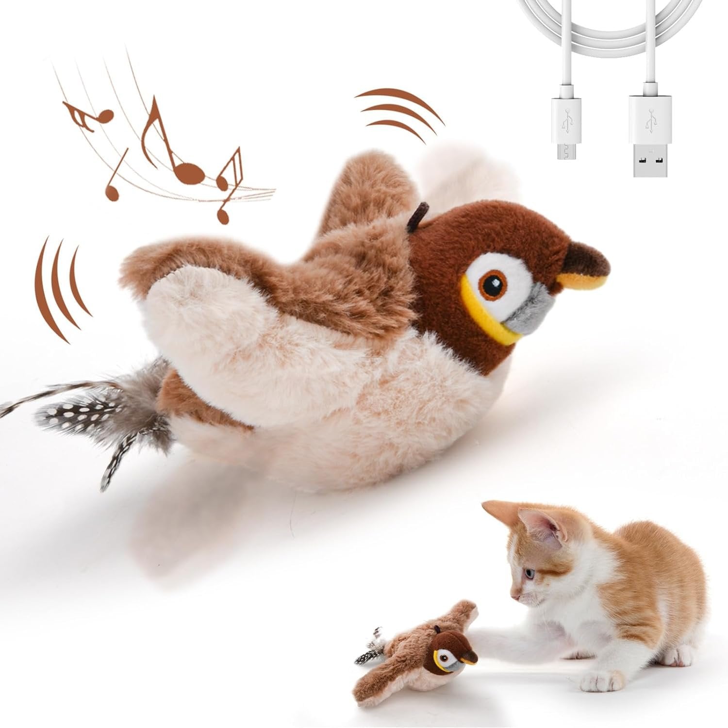 Twirlywing Rechargeable Chirping Bird Cat Toy Product Image 08