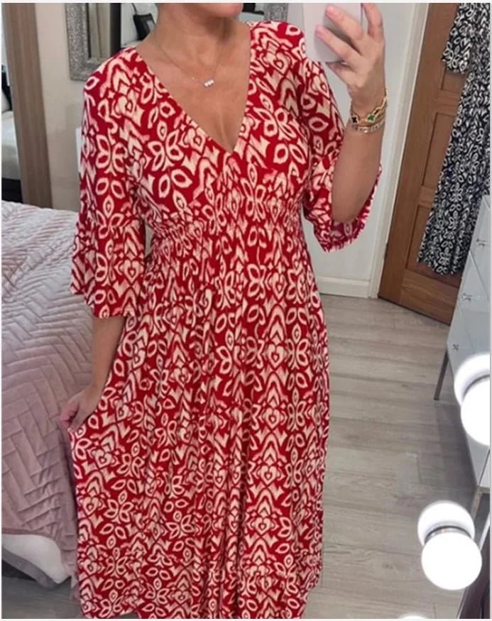 Valora Floral Loose Fit Long Dress Product Image 01