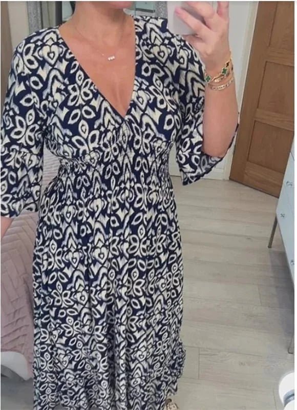 Valora Floral Loose Fit Long Dress Product Image 03