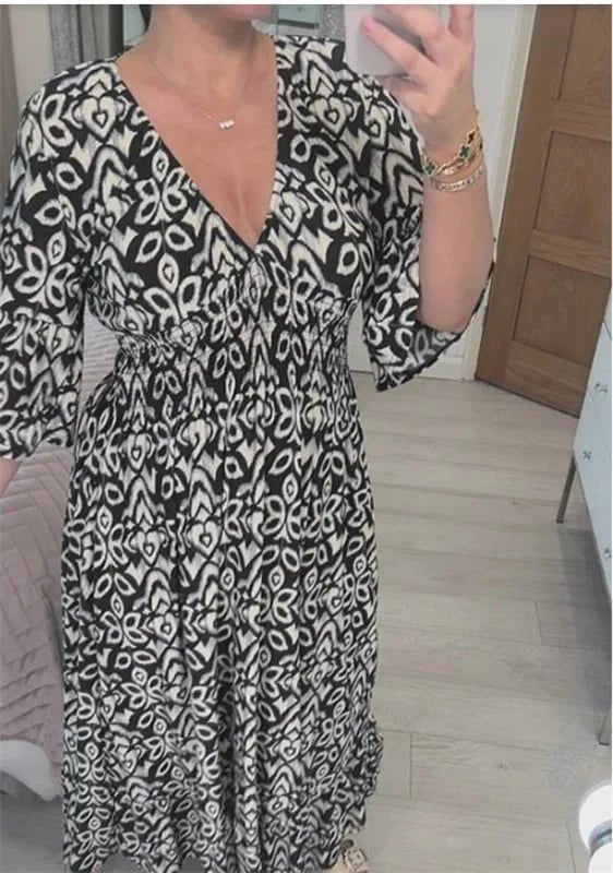 Valora Floral Loose Fit Long Dress Product Image 04