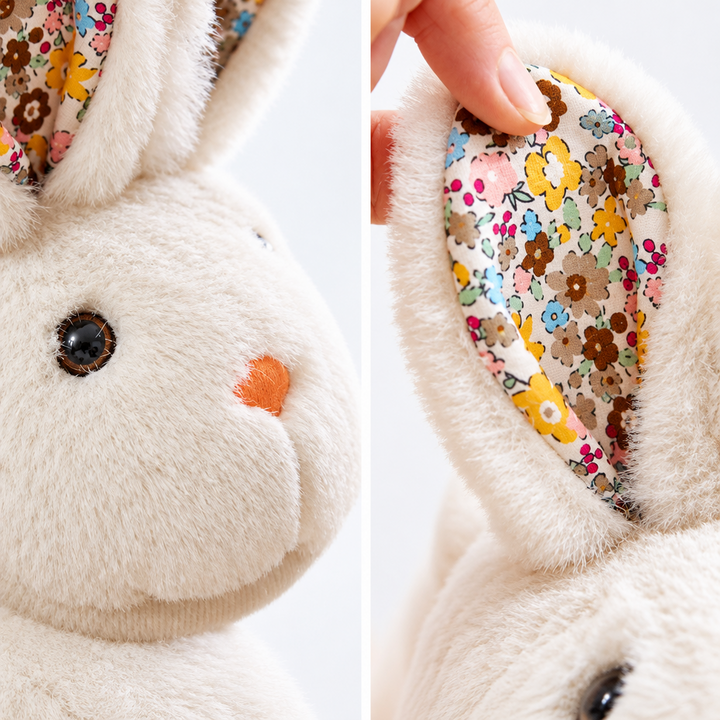 Close-up of a white bunny slipper&