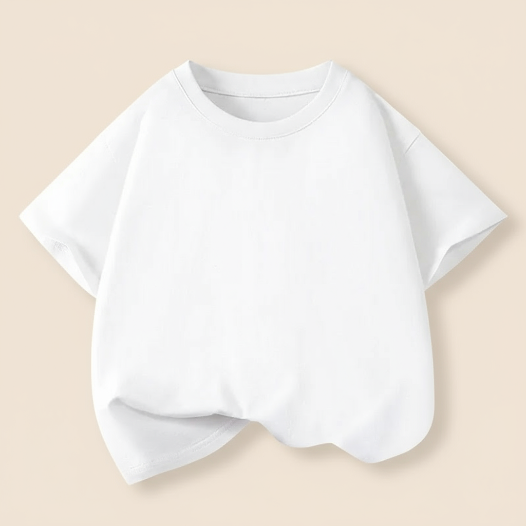 White short-sleeve kids&