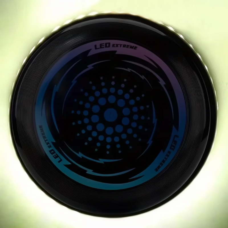 White light option of the LED flying disc, shown from above
