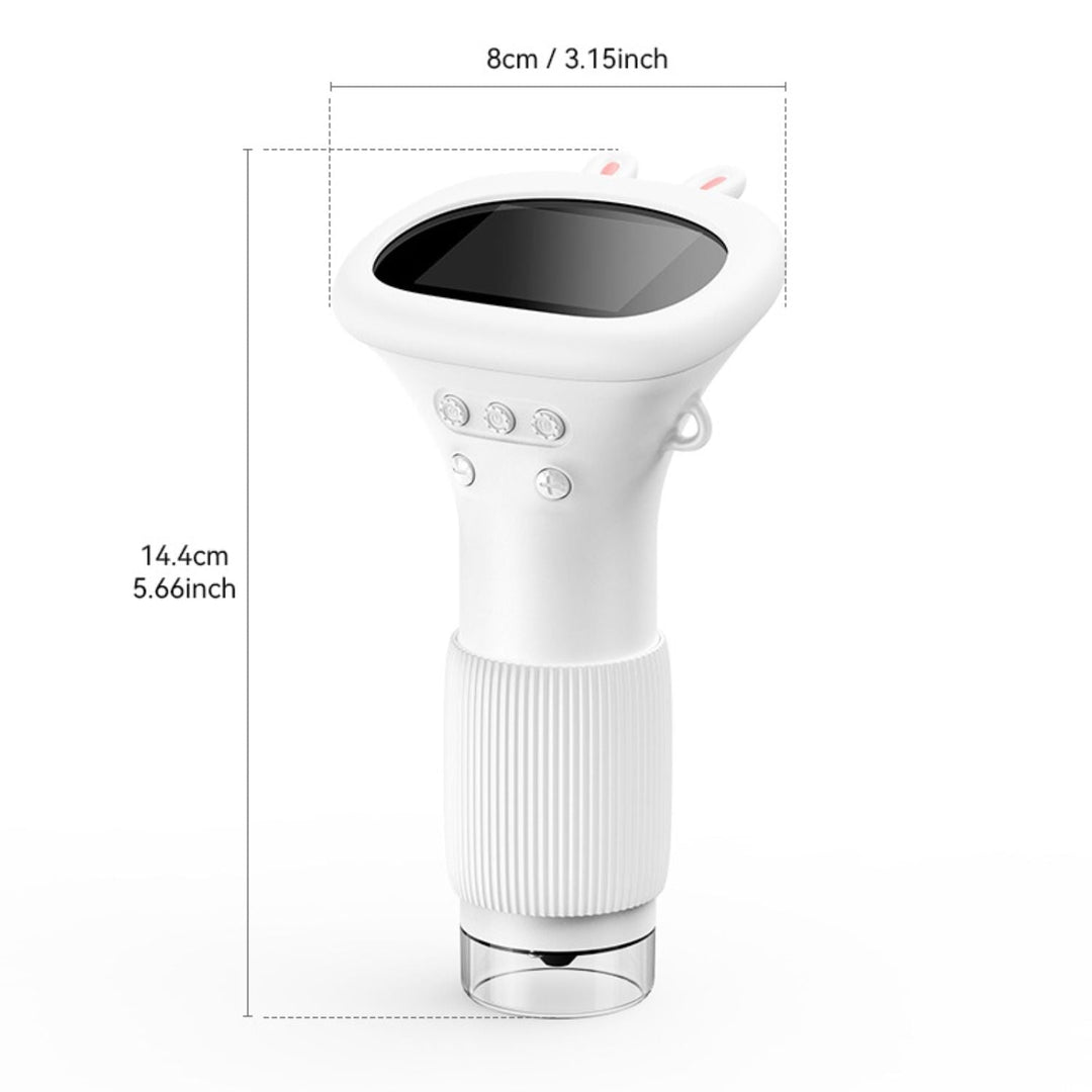 White microscope measurement chart showing an 8 cm width and 14.4 cm height.