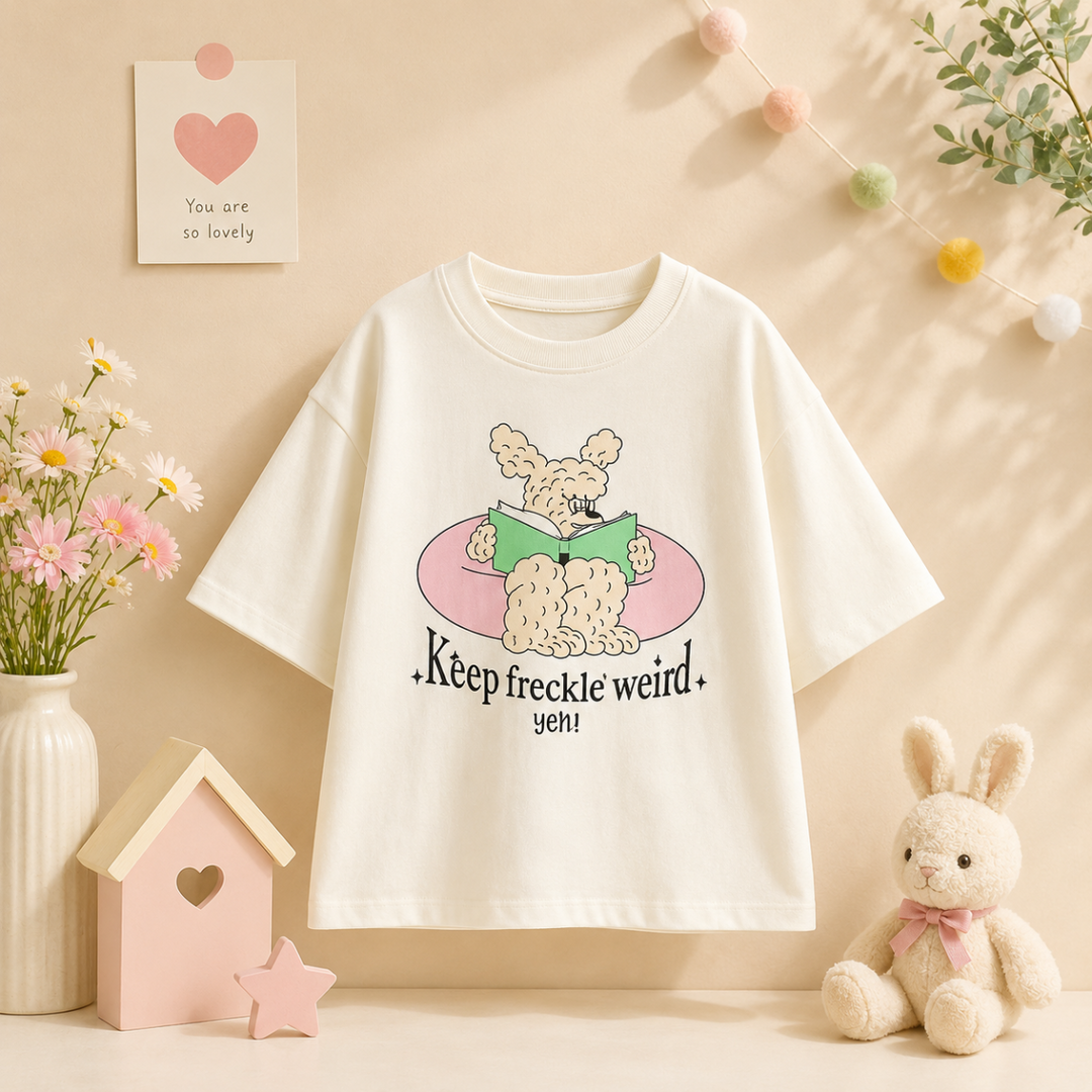 White short-sleeve kids&