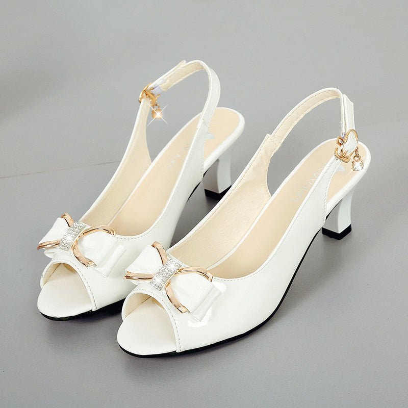 Willow Bow Accent Mid Heel Slingback Sandals Product Image 01