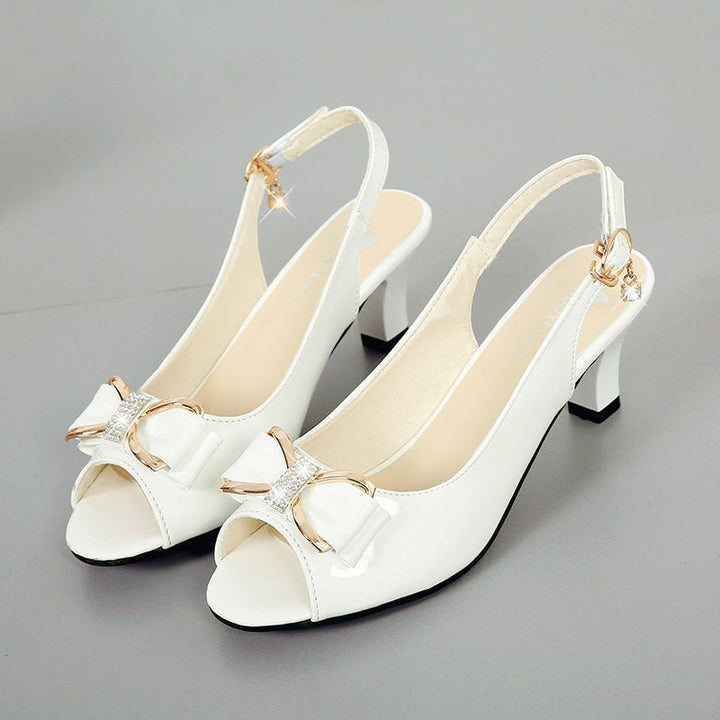 Willow Bow Accent Mid Heel Slingback Sandals Product Image 01