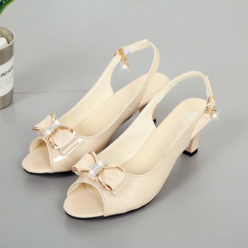 Willow Bow Accent Mid Heel Slingback Sandals Product Image 10