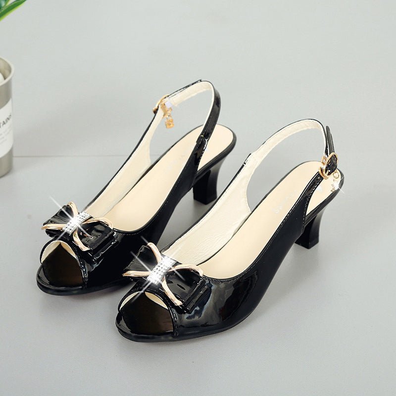 Willow Bow Accent Mid Heel Slingback Sandals Product Image 11