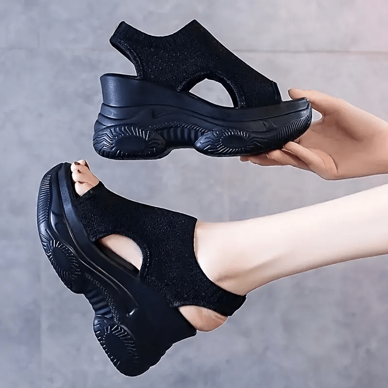 Willow Knit Open Toe Wedge Sandals Product Image 04
