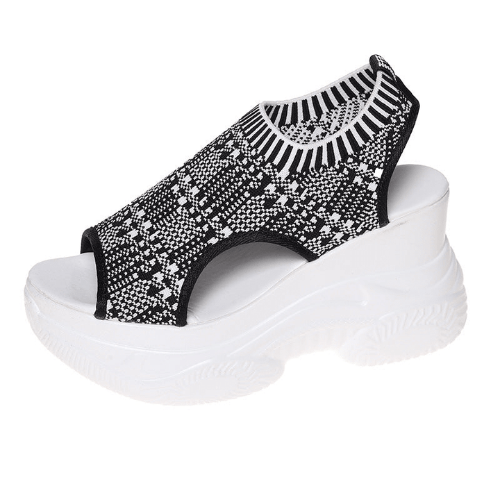 Willow Knit Open Toe Wedge Sandals Product Image 09