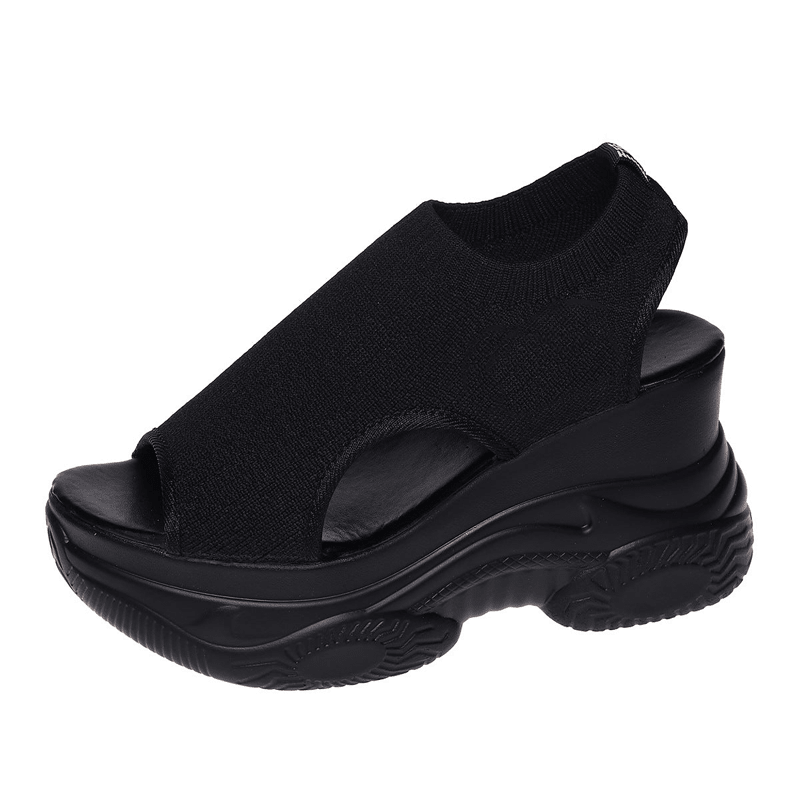 Willow Knit Open Toe Wedge Sandals Product Image 10