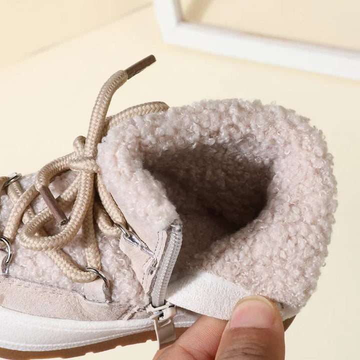 Close-up of a beige boot&