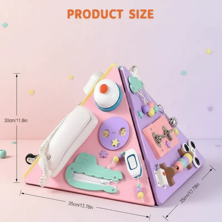 Activity pyramid measurement diagram showing a 35 x 35 cm base and 30 cm height