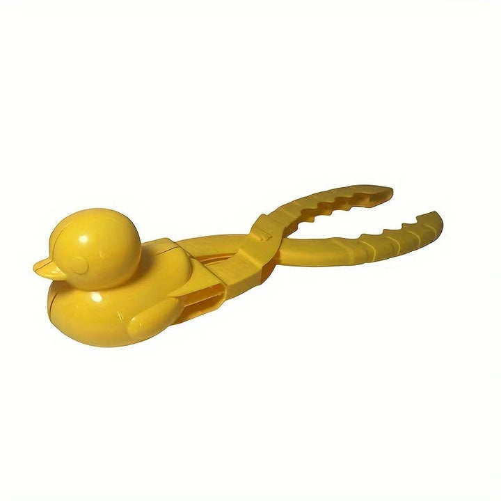 Yellow duck-shaped snow and sand mold clip with open handles