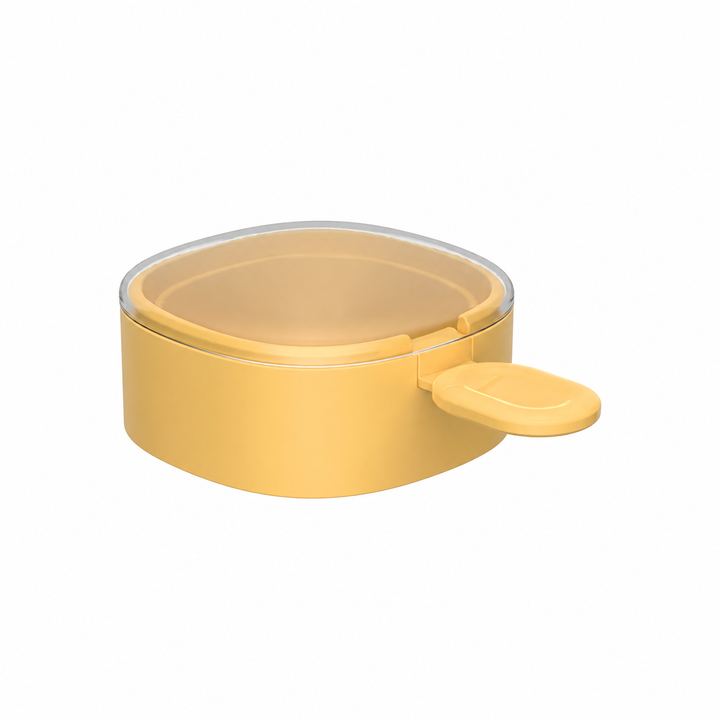 Yellow one-mold option with a matching spoon and transparent lid.