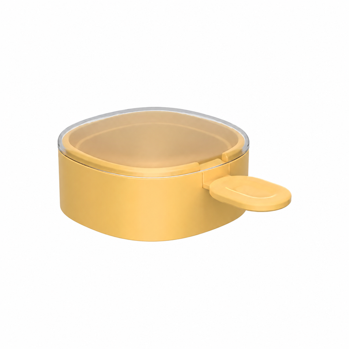 Single yellow ice cream mold with a matching spoon and clear lid.