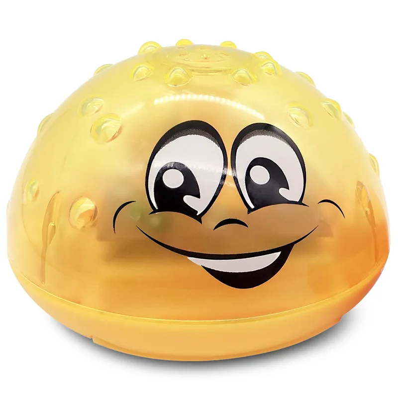 Yellow smiling bath ball without a base